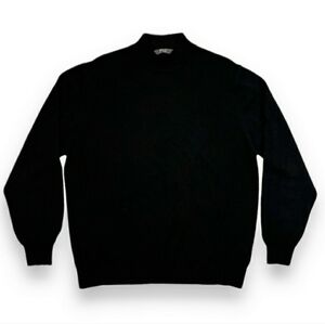 FIII Black 100% Wool Mock Turtleneck Sweater VINTAGE